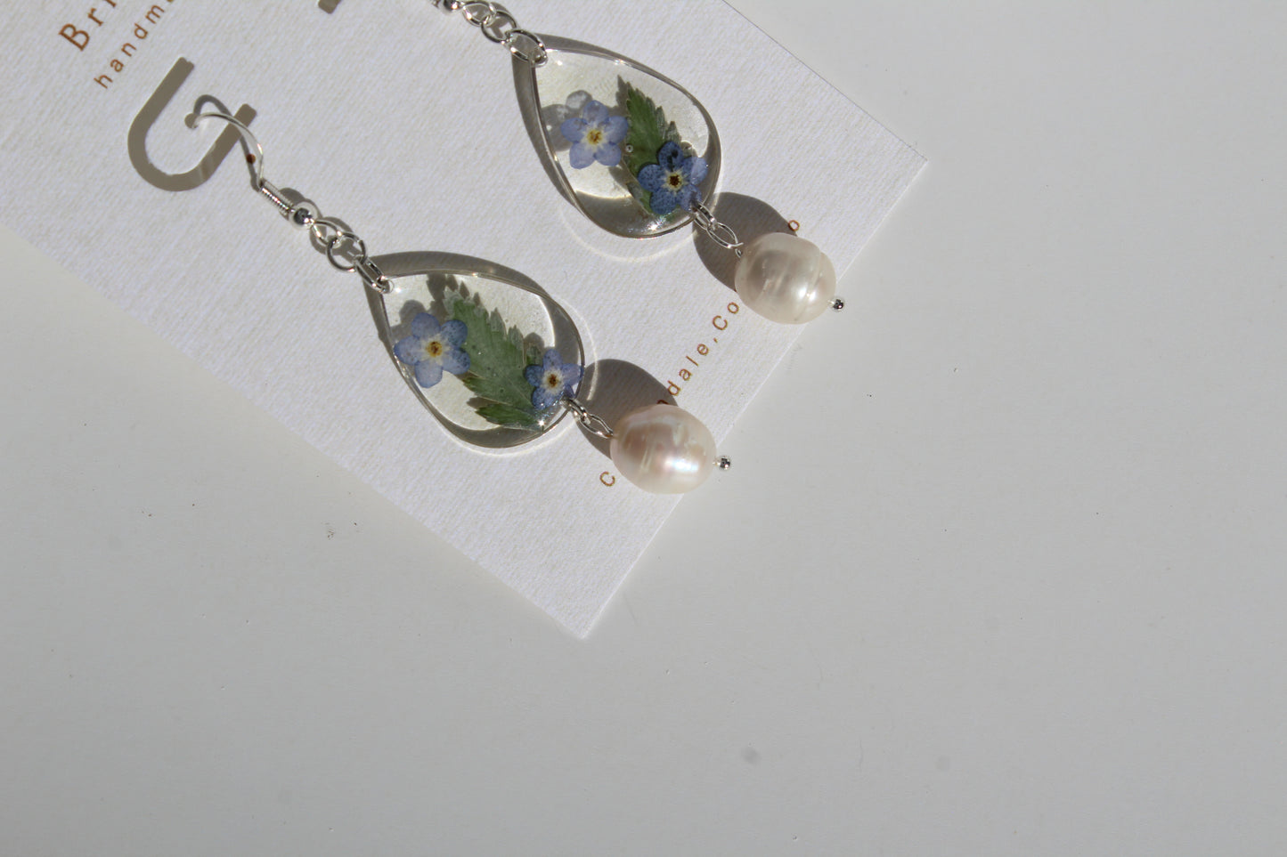 Forget-Me-Not Pearl Drop Earrings