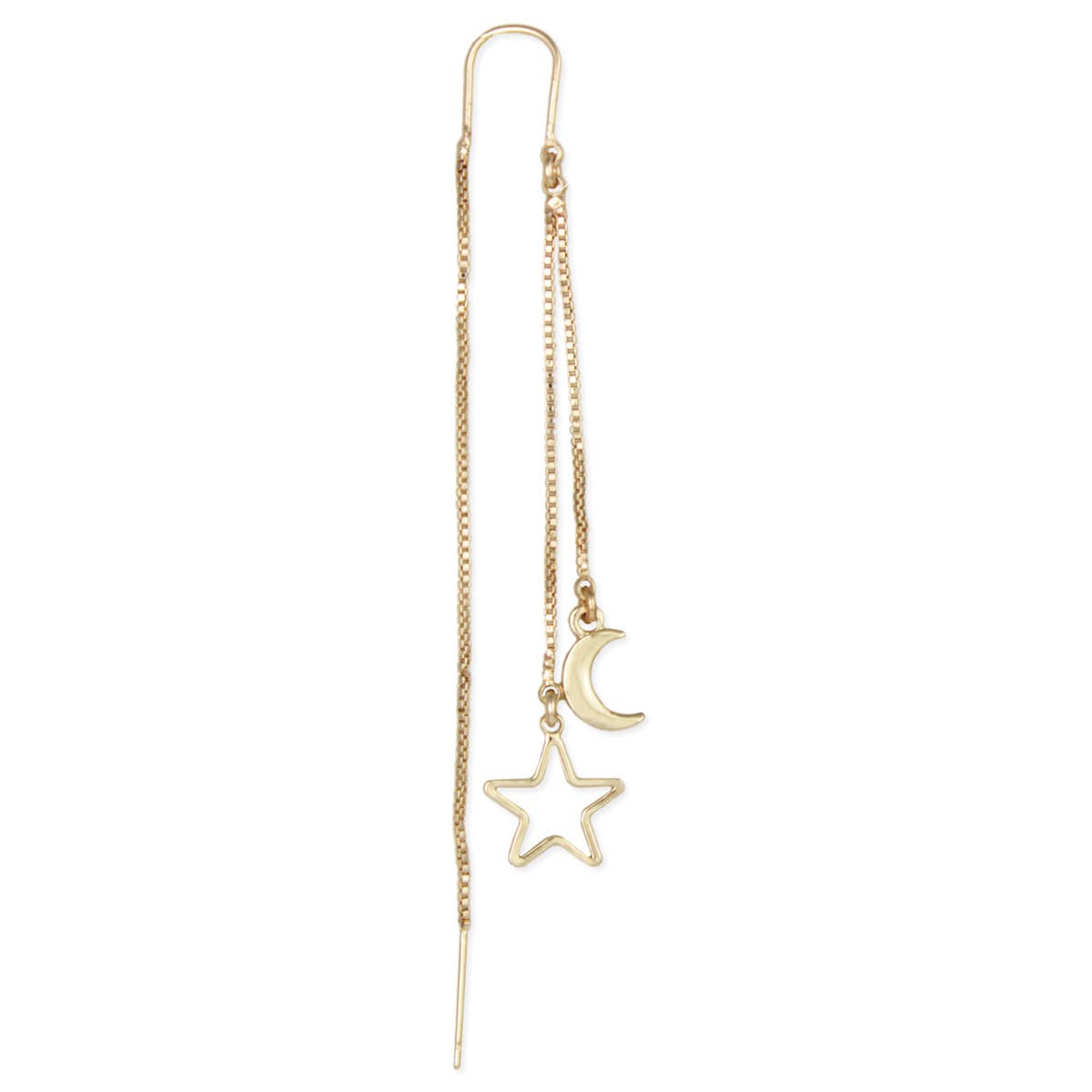 Celestial Skies Gold Linear Pull through Earrings