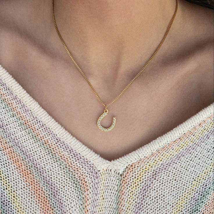 Pearl Beaded Horseshoe Charm