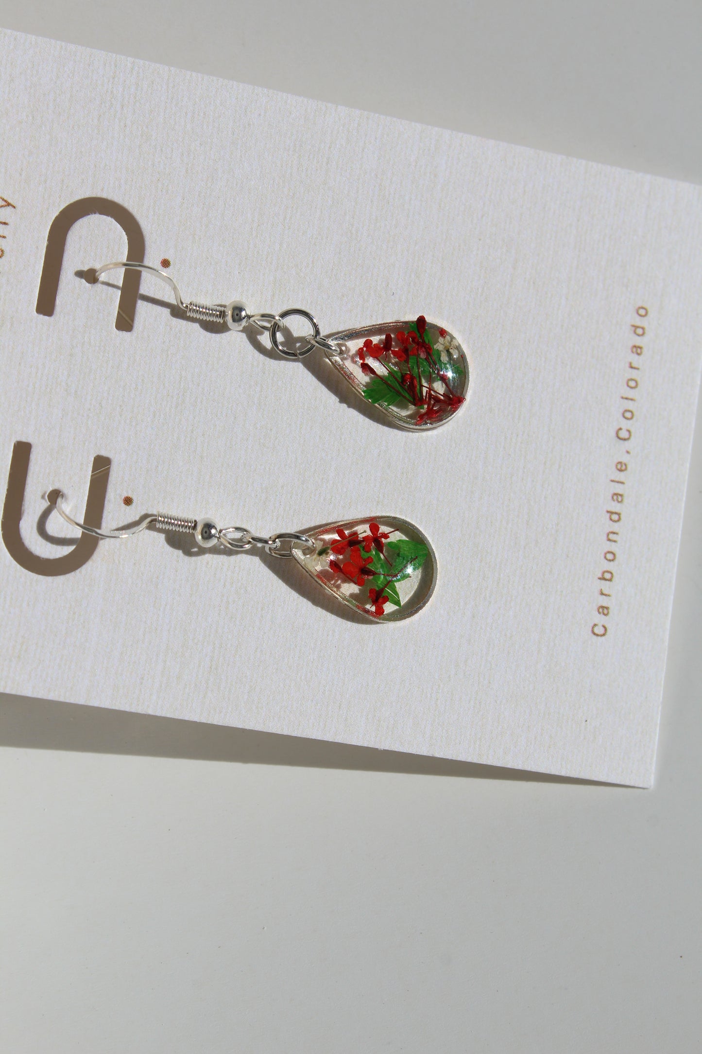 Scarlet Garden Resin Drop Earrings