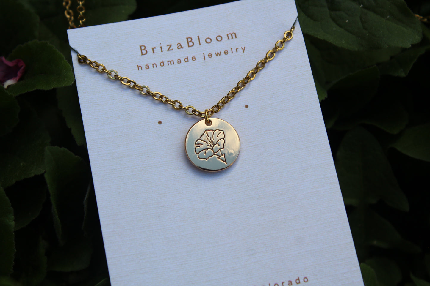 September- Morning Glory Birth Flower Necklace-18K Gold plated