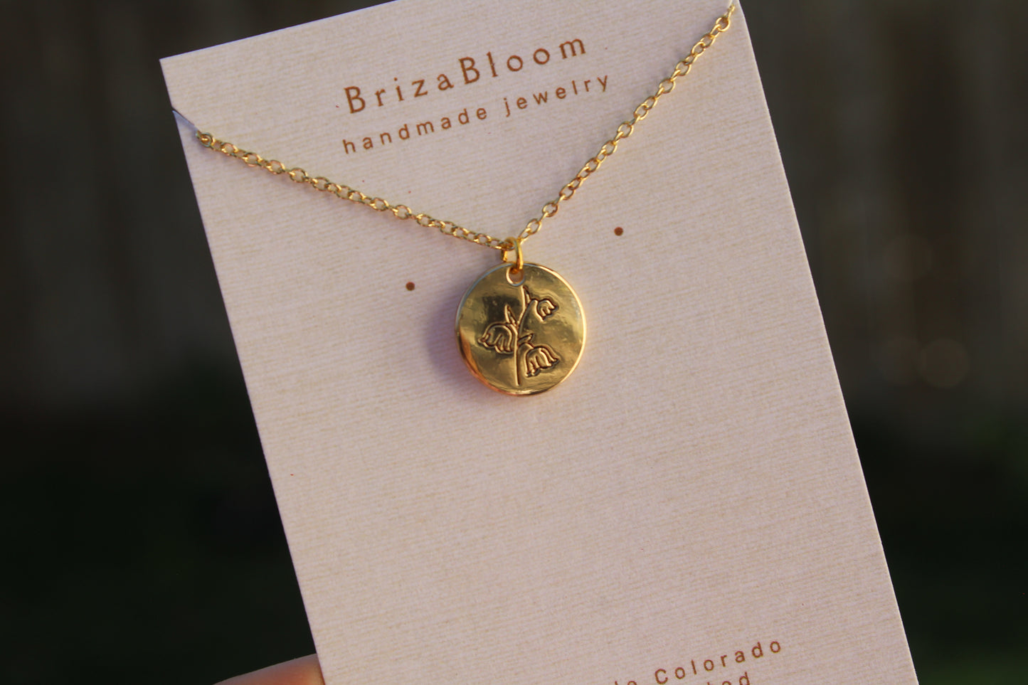 May Birth Flower: Lily of the Valley 18K Gold Plated Necklace