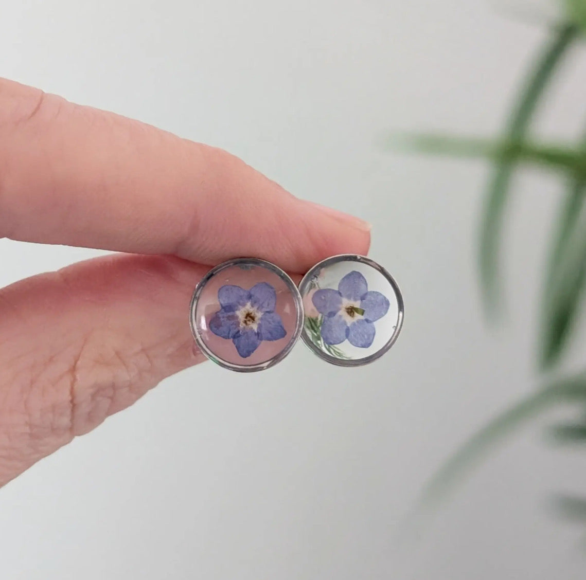 Forget-Me-Not Circle Stud Earrings