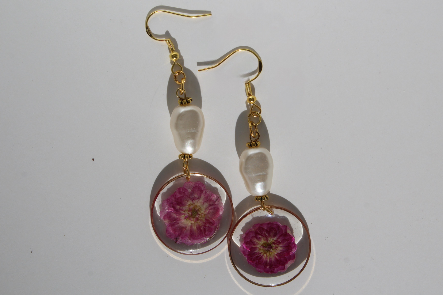 Blush Blossom & Pearl Drop Earrings