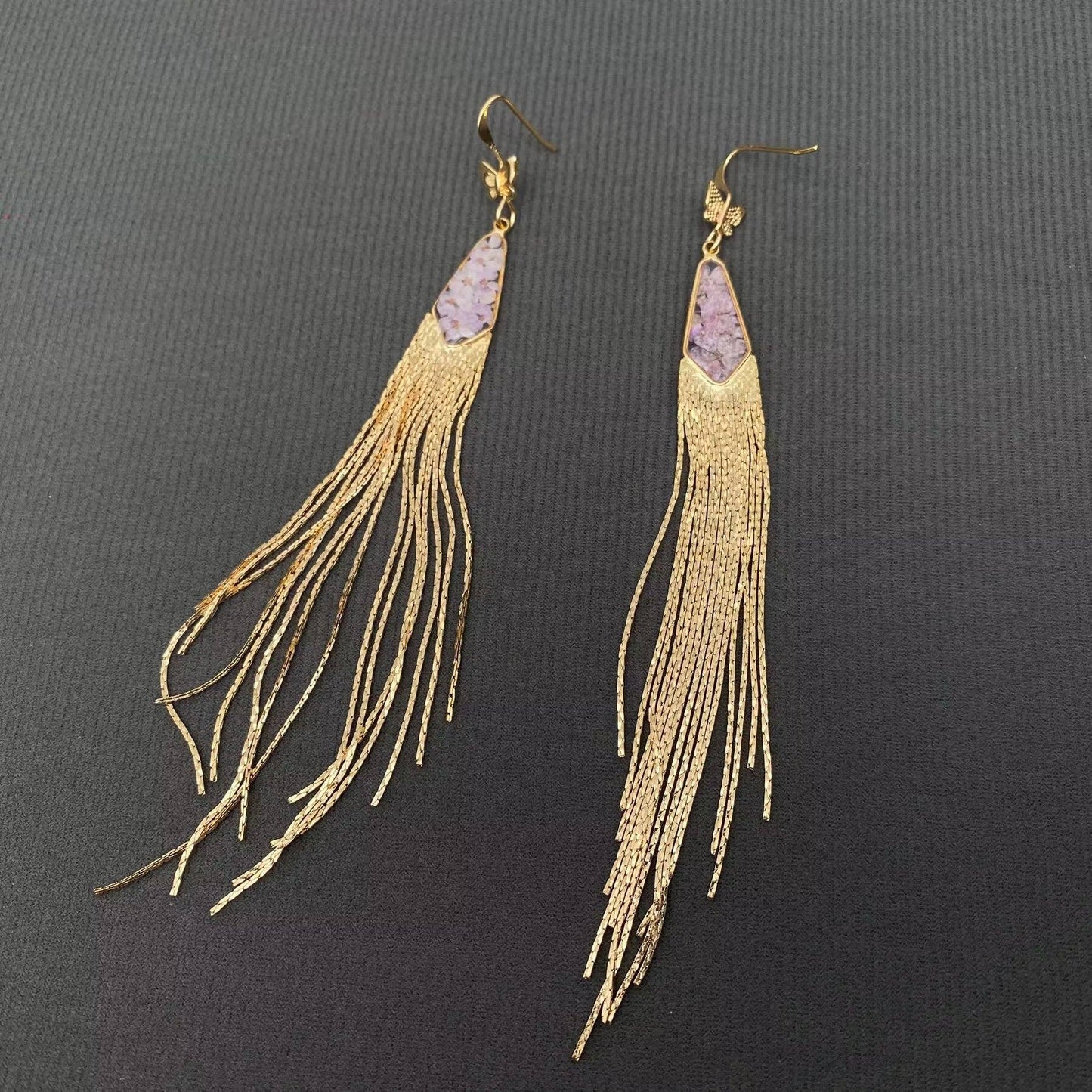Fringe Golden Dangle Earrings