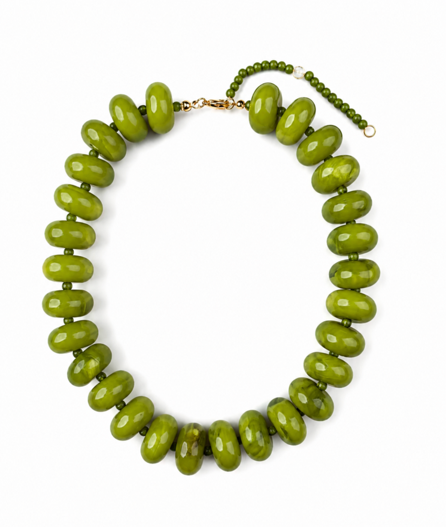 Bead Necklace Apple Green