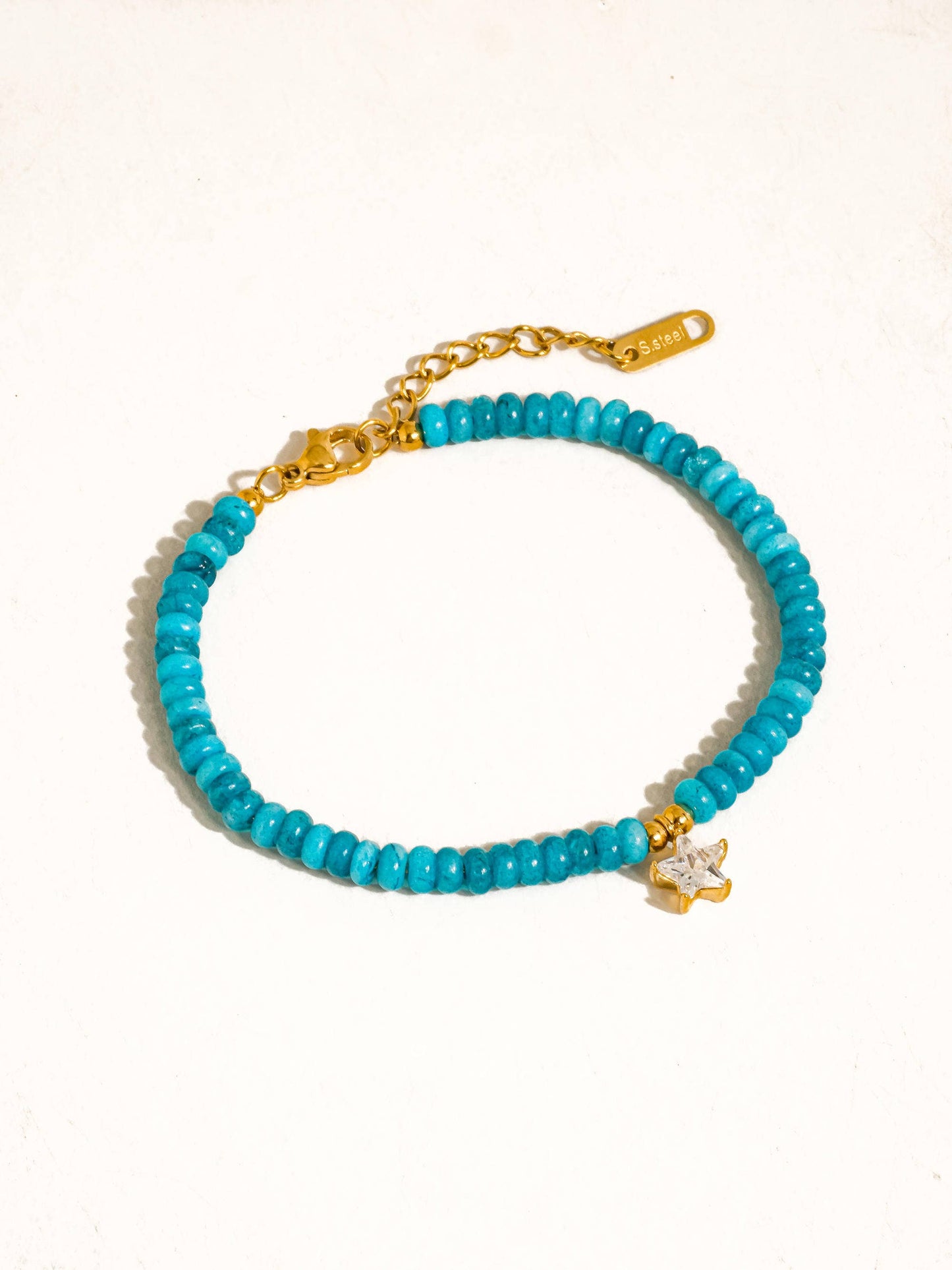 18K Gold Non-Tarnish Beaded CZ Bracelet
