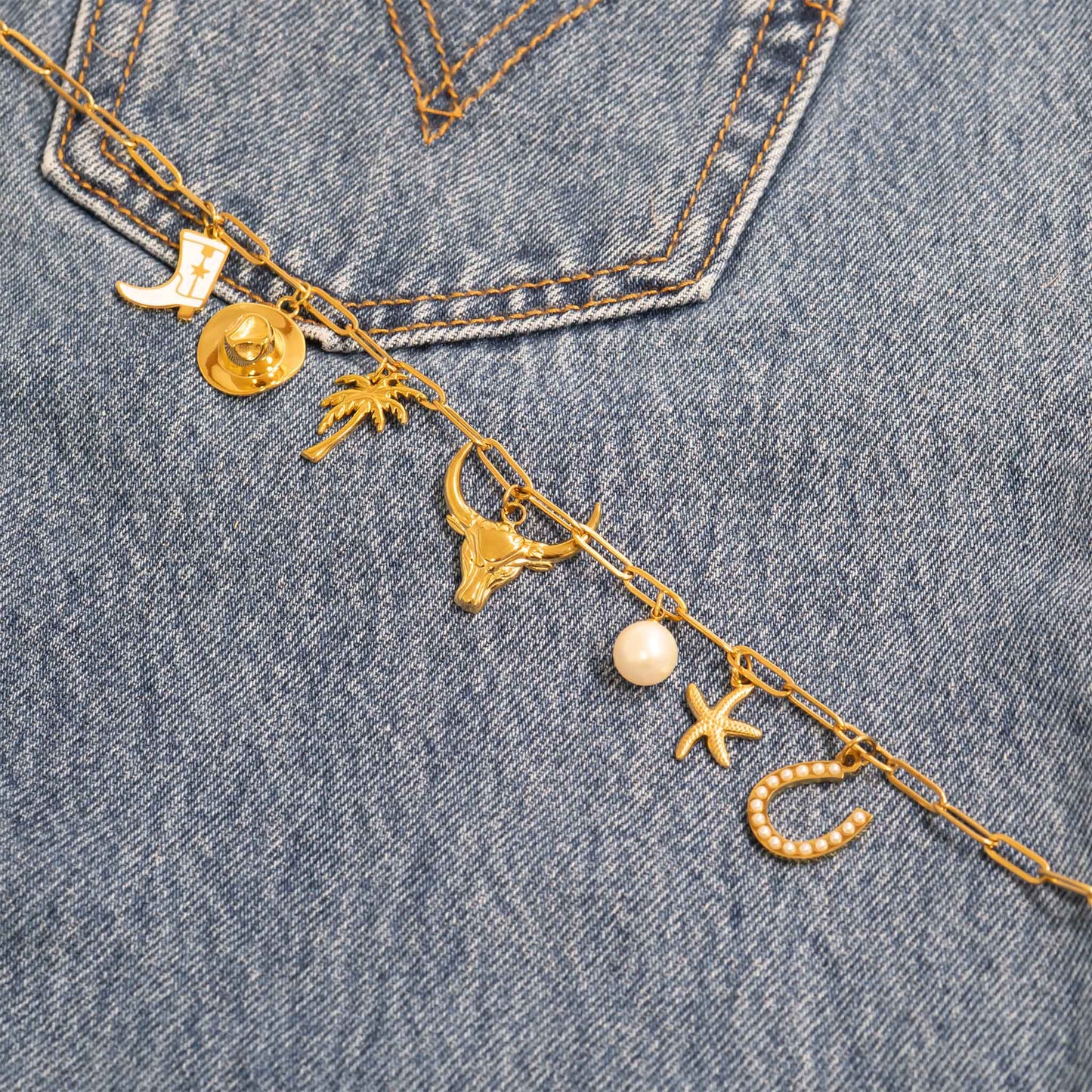 Pearl Beaded Horseshoe Charm