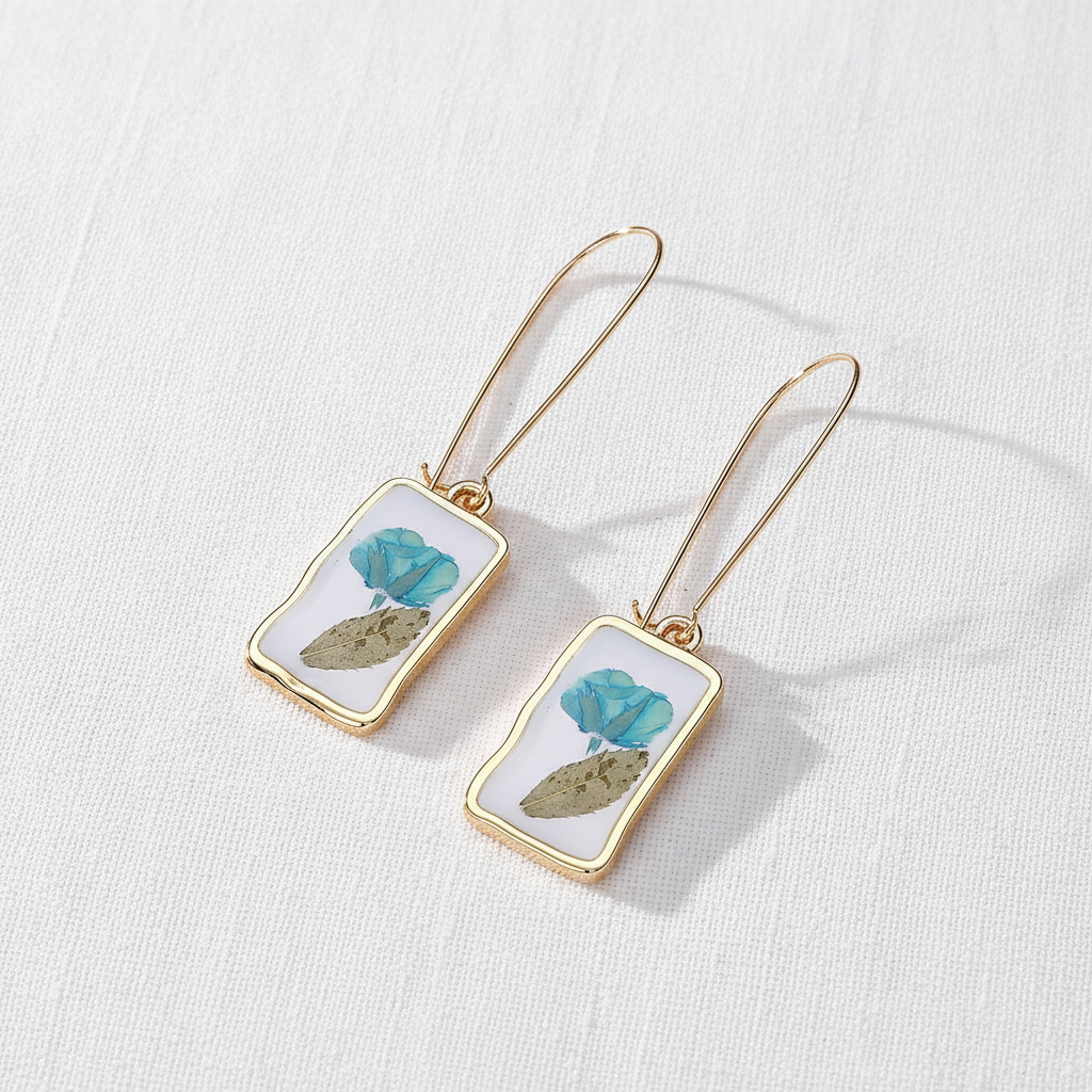 Square Daisy Drop Earrings