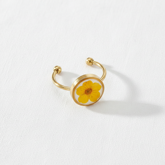 Adjustable Preserved Botanical Ring