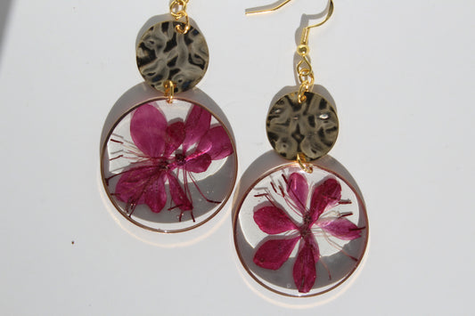 Fuchsia Bloom Botanical Statement Earrings