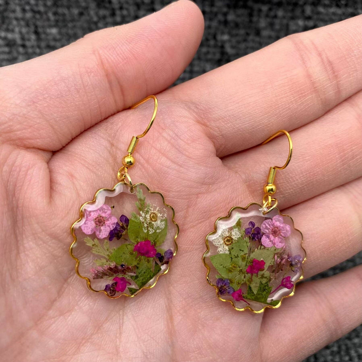 Pink Garden Dangle Earrings