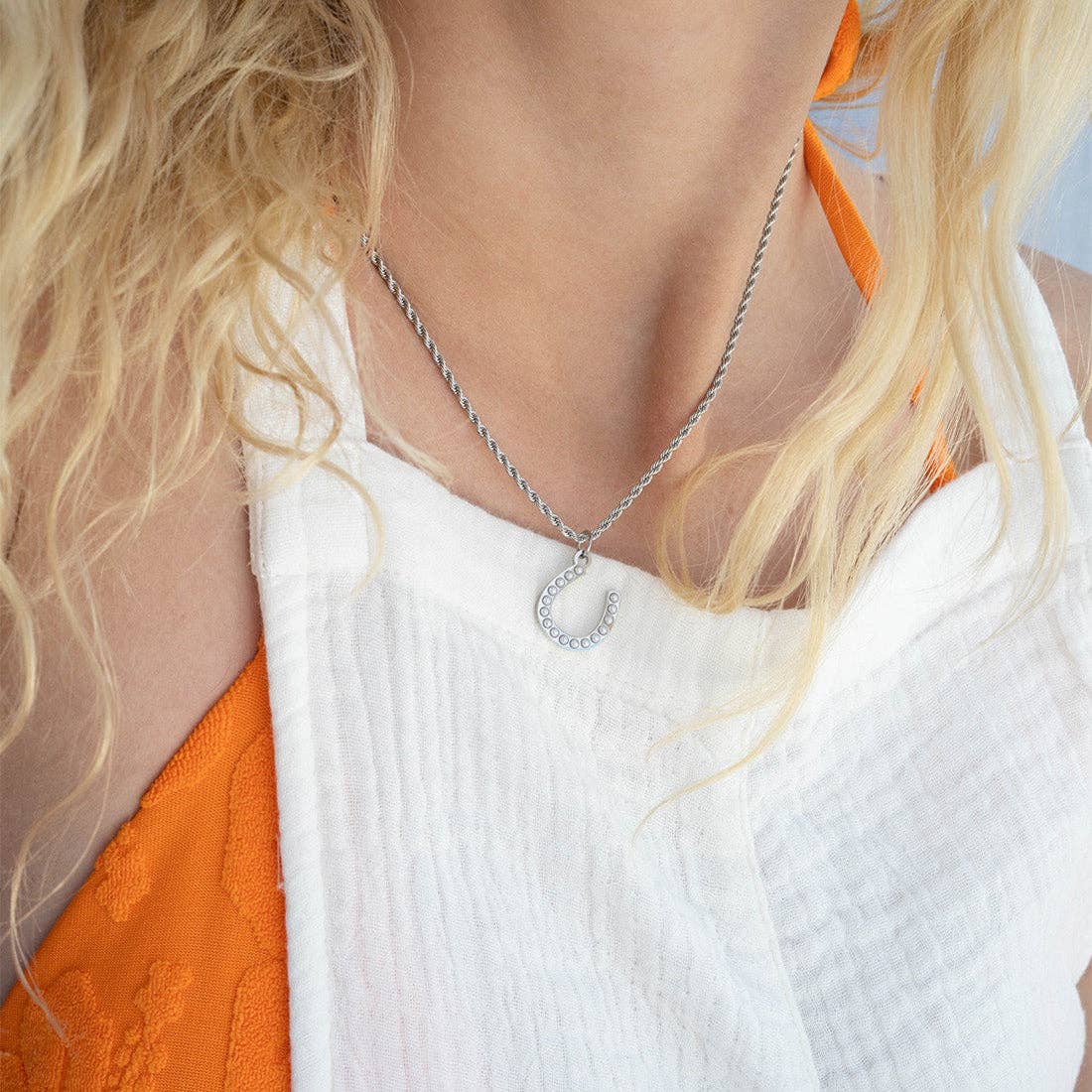 Pearl Beaded Horseshoe Charm