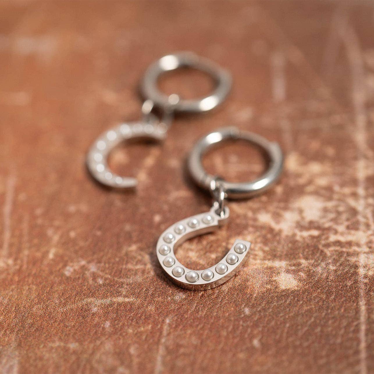 Pearl Beaded Horseshoe Charm