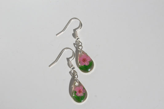 Pink Blossom Teardrop Earrings