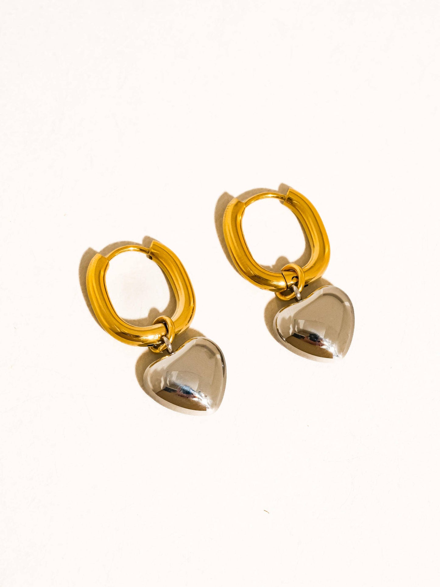 Two Tone Heart Earring