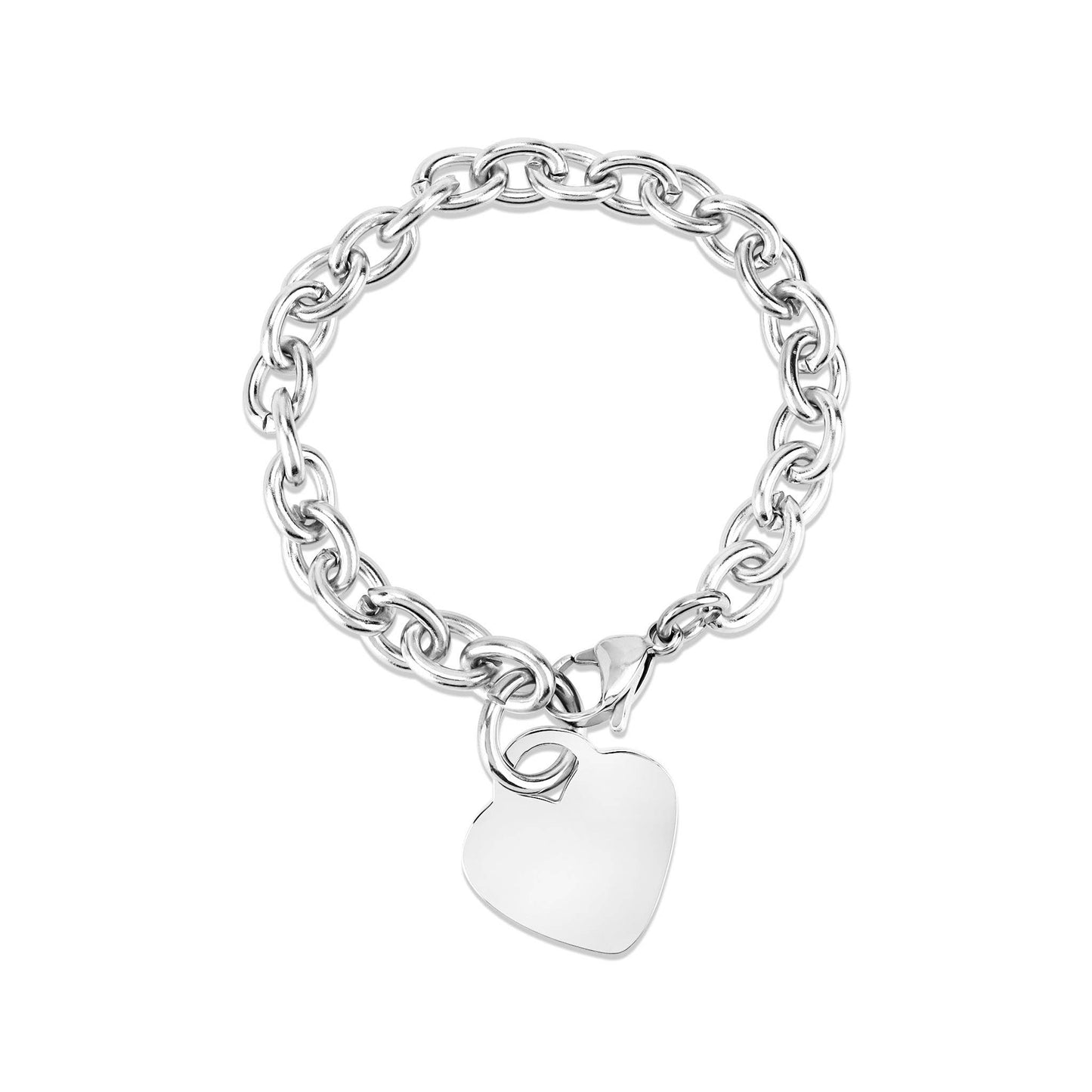 Stainless Steel Blank Heart Bracelet