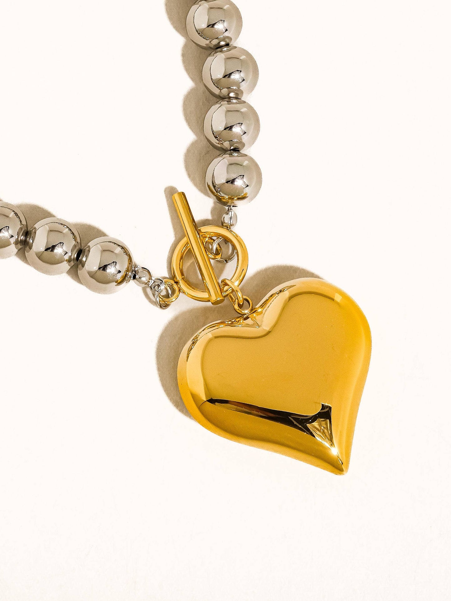 Two Tone Heart Necklace
