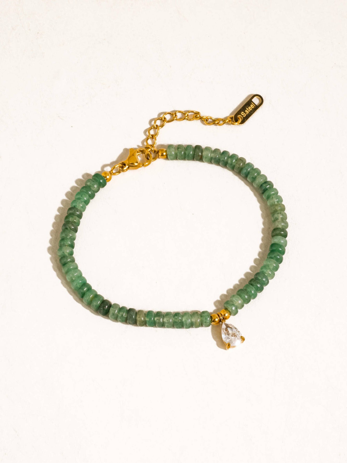 18K Gold Non-Tarnish Beaded CZ Bracelet
