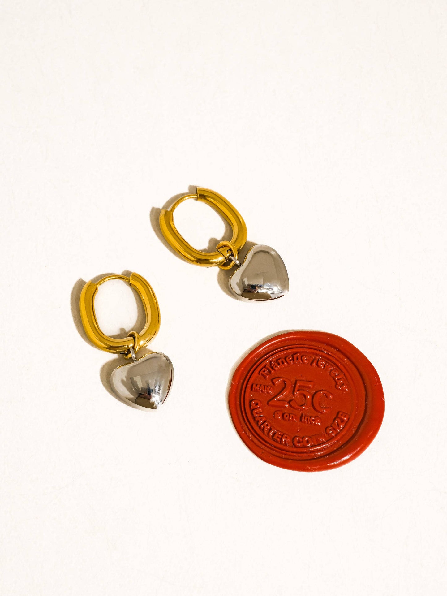 Two Tone Heart Earring