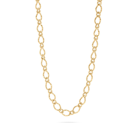 Steel Hammered Oval Chain Necklace