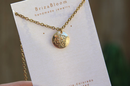 September- Morning Glory Birth Flower Necklace-18K Gold plated