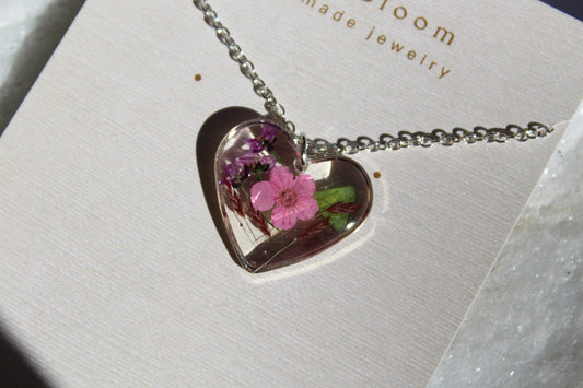 Blush Heart Sliver Necklace