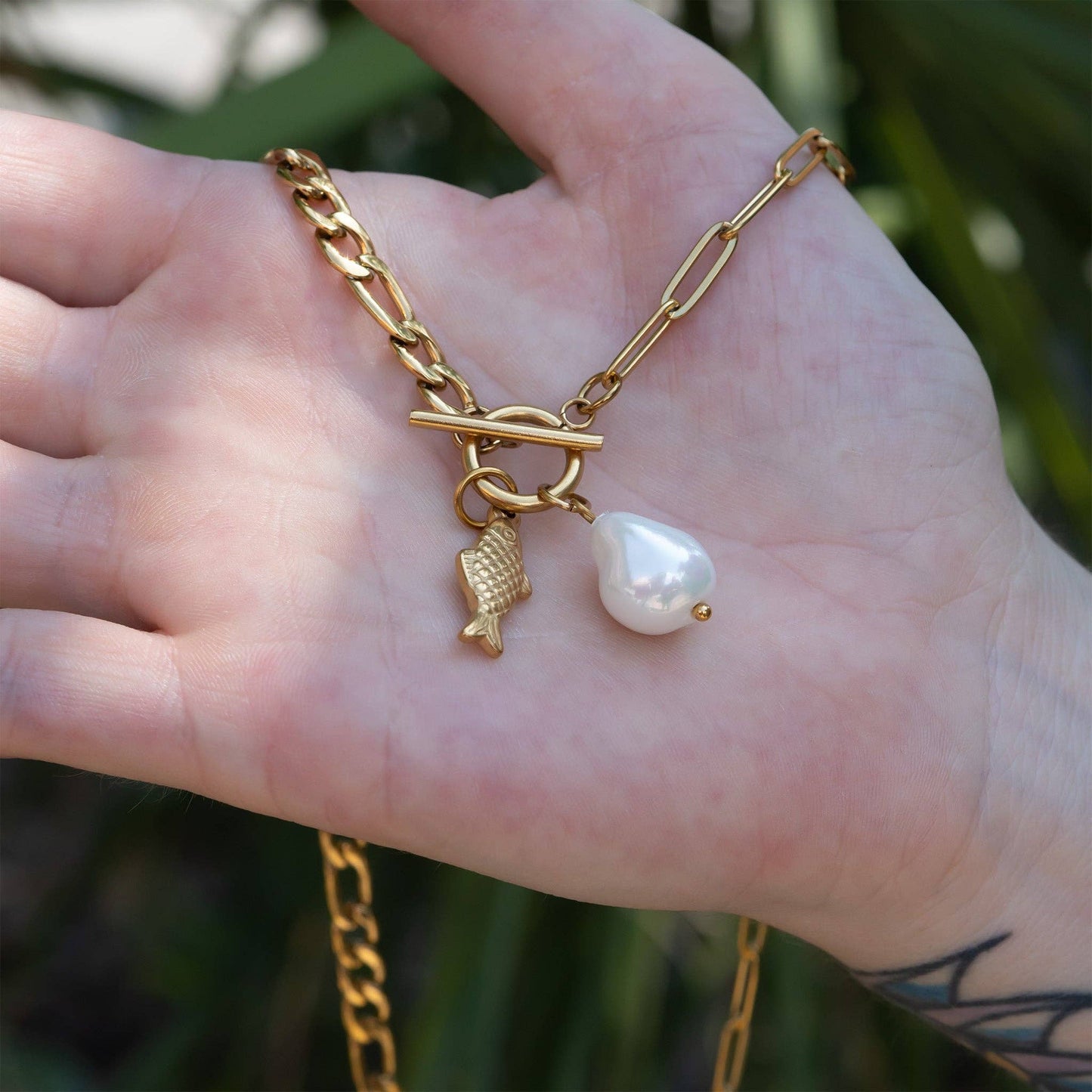 Freshwater Pearl Charm Necklace