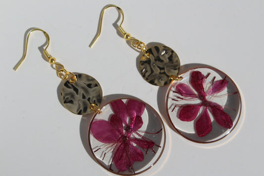 Fuchsia Bloom Botanical Statement Earrings