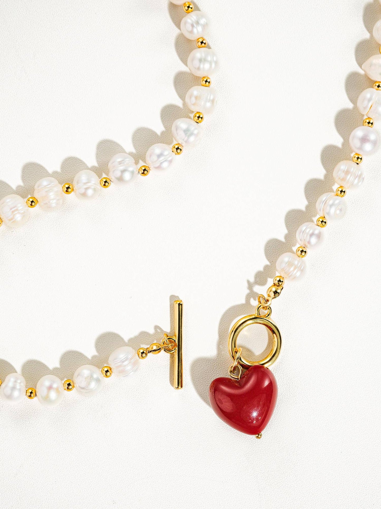 Vintage Natural Pearl Heart Necklace
