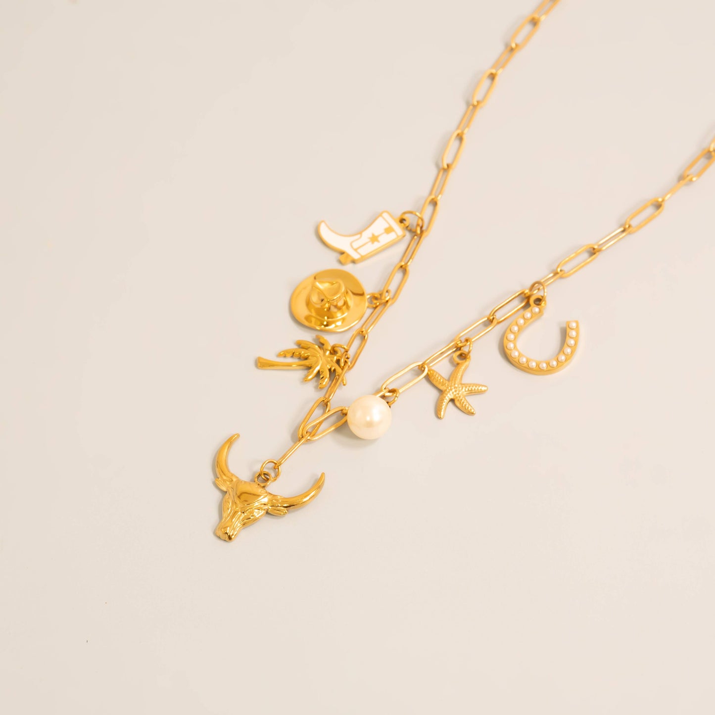 Pearl Beaded Horseshoe Charm