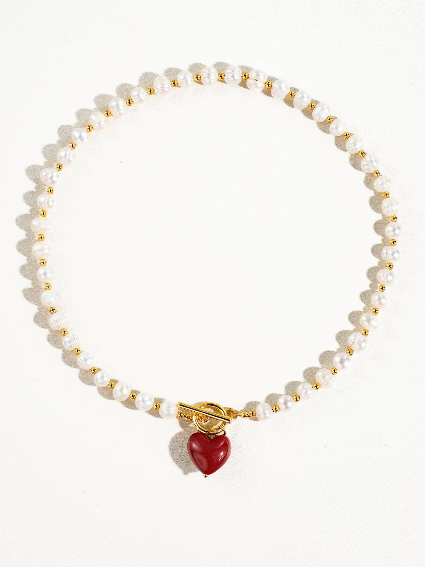 Vintage Natural Pearl Heart Necklace