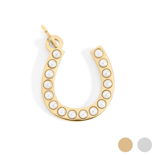 Pearl Beaded Horseshoe Charm