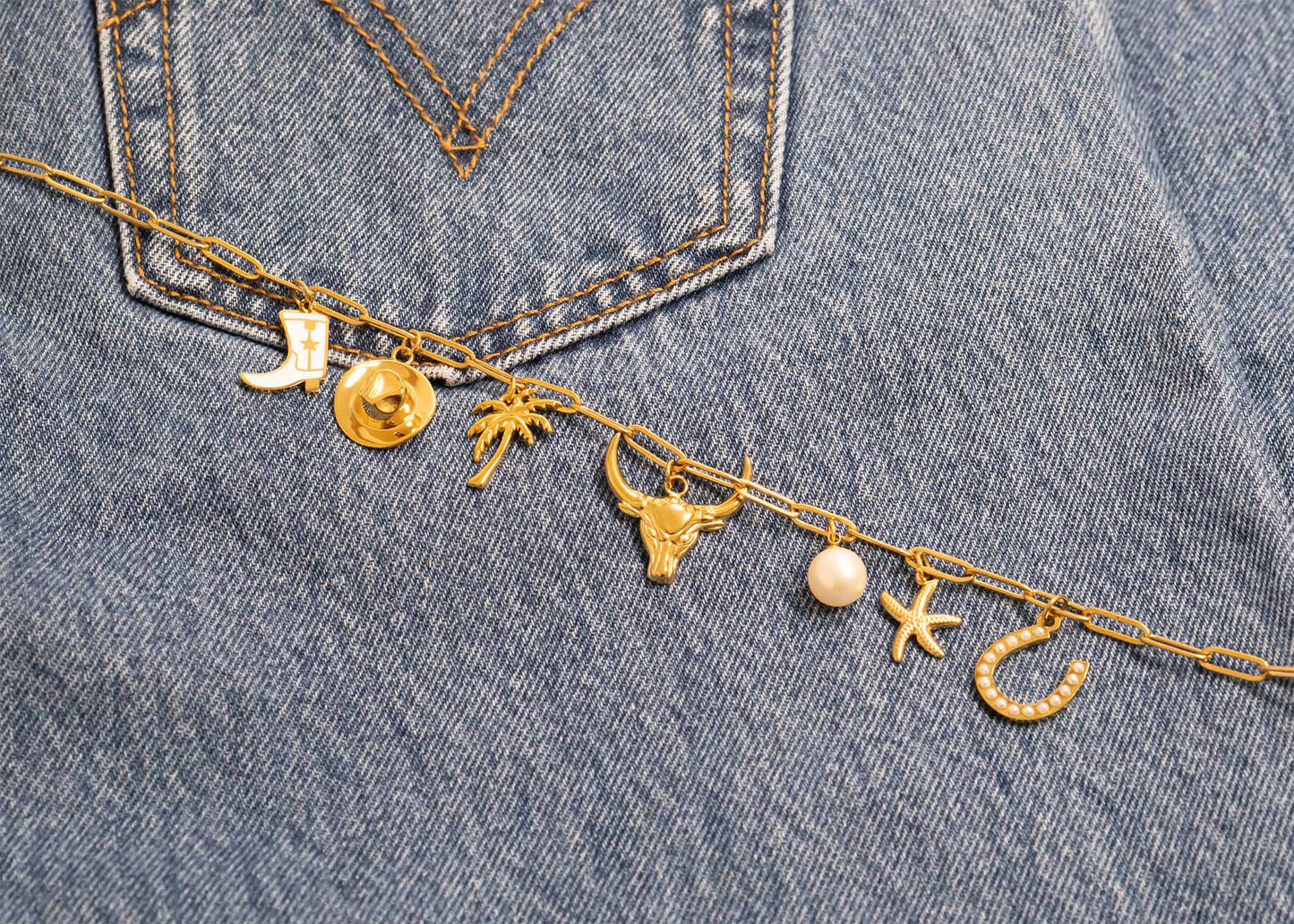 Pearl Beaded Horseshoe Charm
