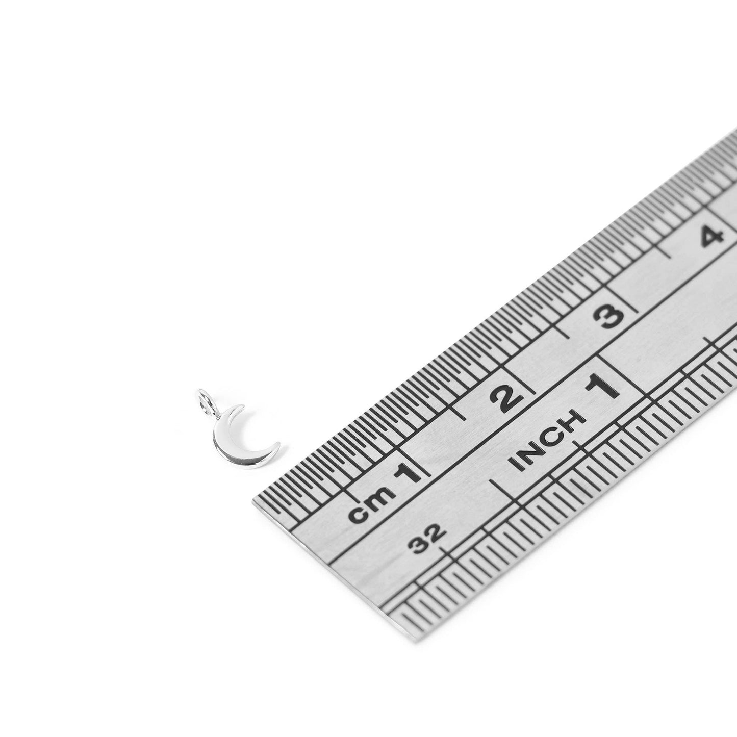 Half Moon Charm Solid Sterling Silver