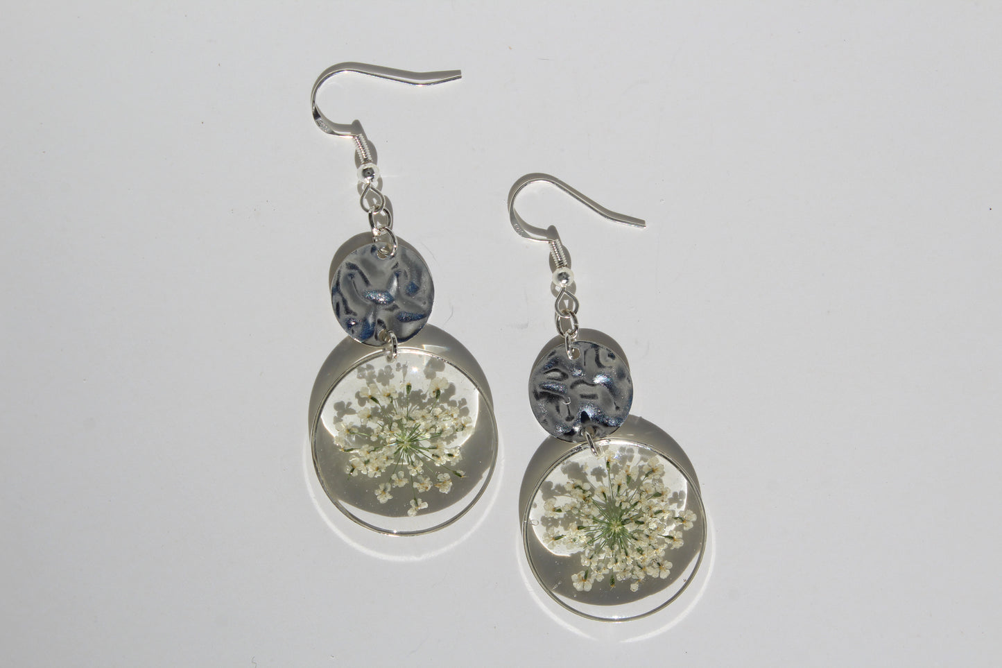 Queen Anne’s Lace Silver Drop Earrings