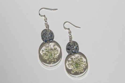 Queen Anne’s Lace Silver Drop Earrings