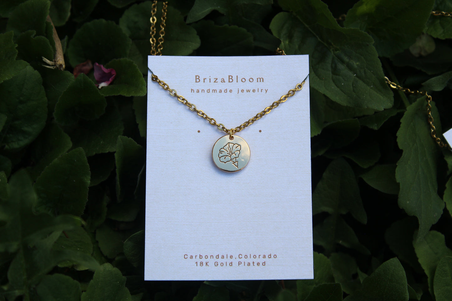 September- Morning Glory Birth Flower Necklace-18K Gold plated