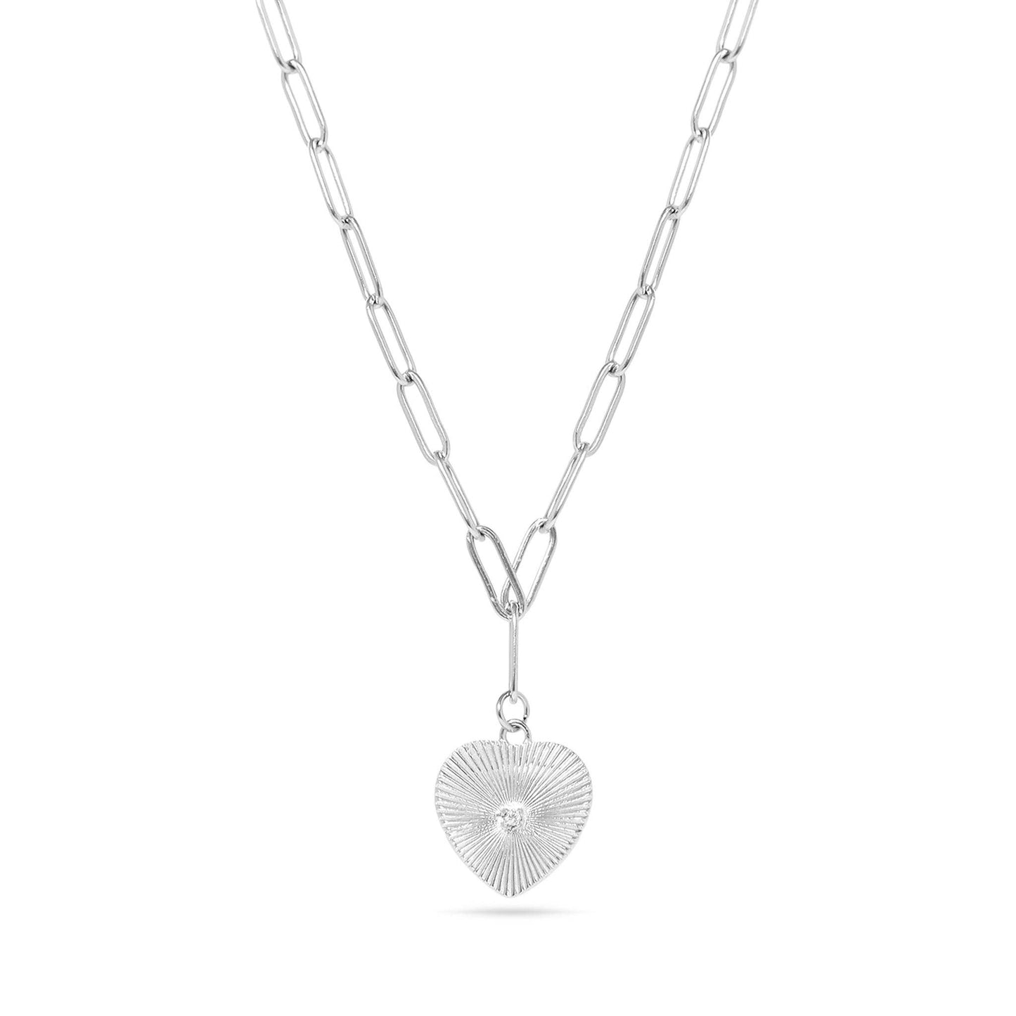 Heart Paperclip Pendant Necklace