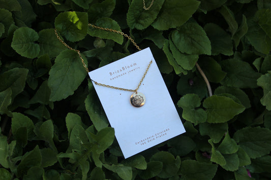 October - Cosmos- Birth Month Flower Necklace-18K Gold Plated