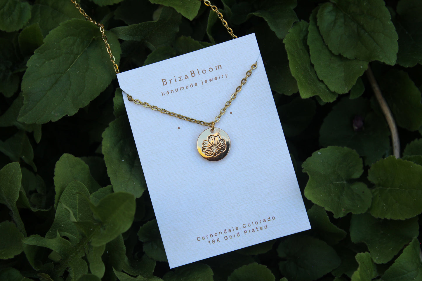October - Cosmos- Birth Month Flower Necklace-18K Gold Plated