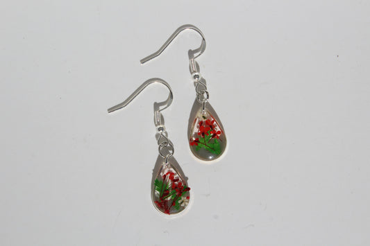 Scarlet Garden Resin Drop Earrings