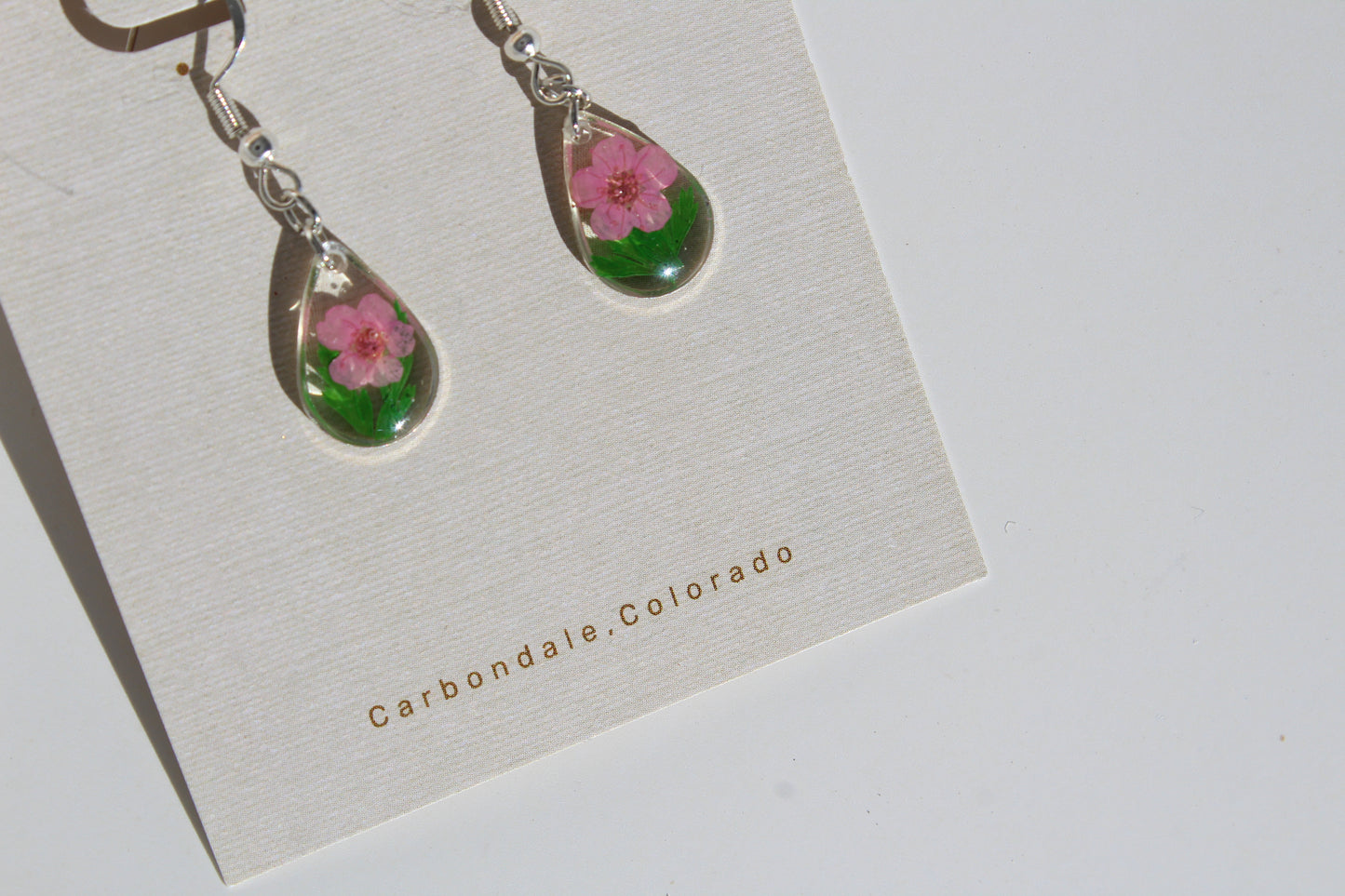 Pink Blossom Teardrop Earrings