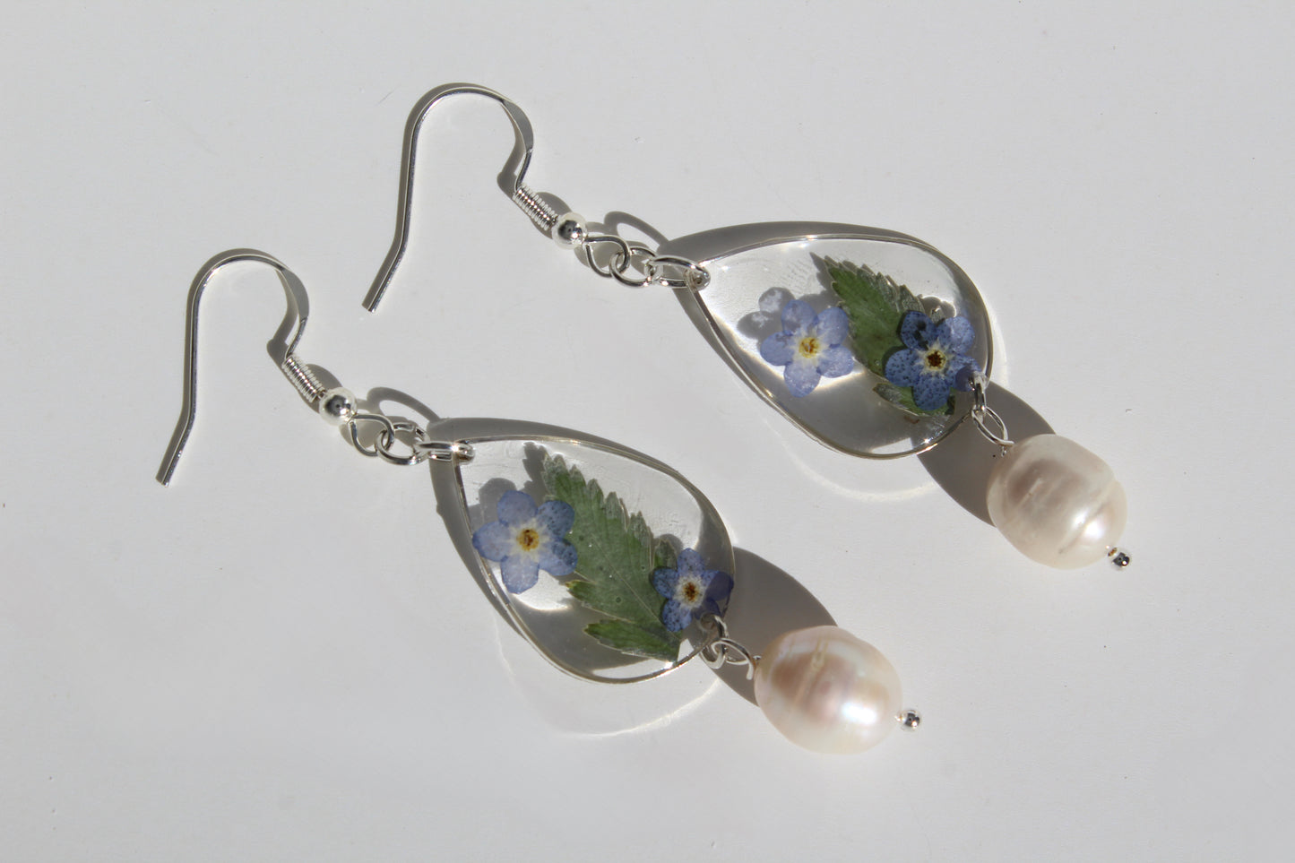 Forget-Me-Not Pearl Drop Earrings