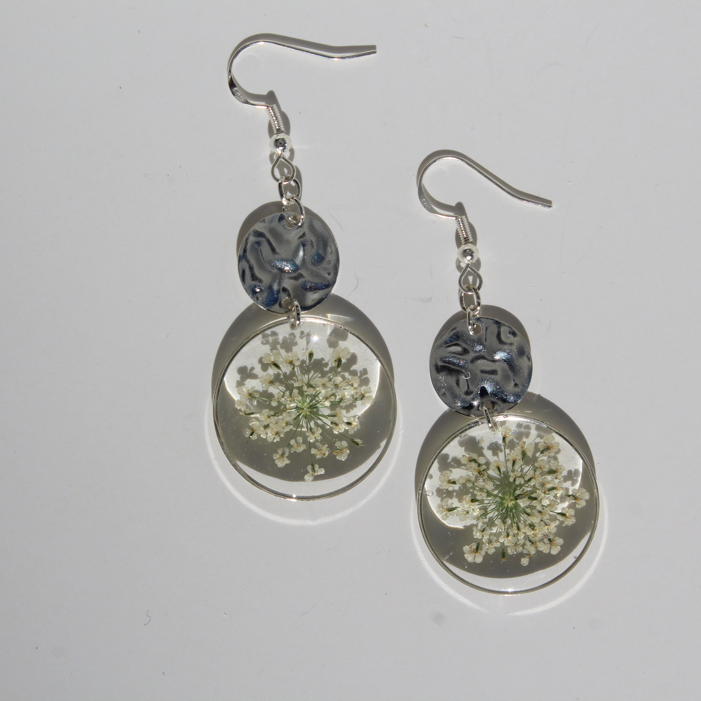 Queen Anne’s Lace Silver Drop Earrings