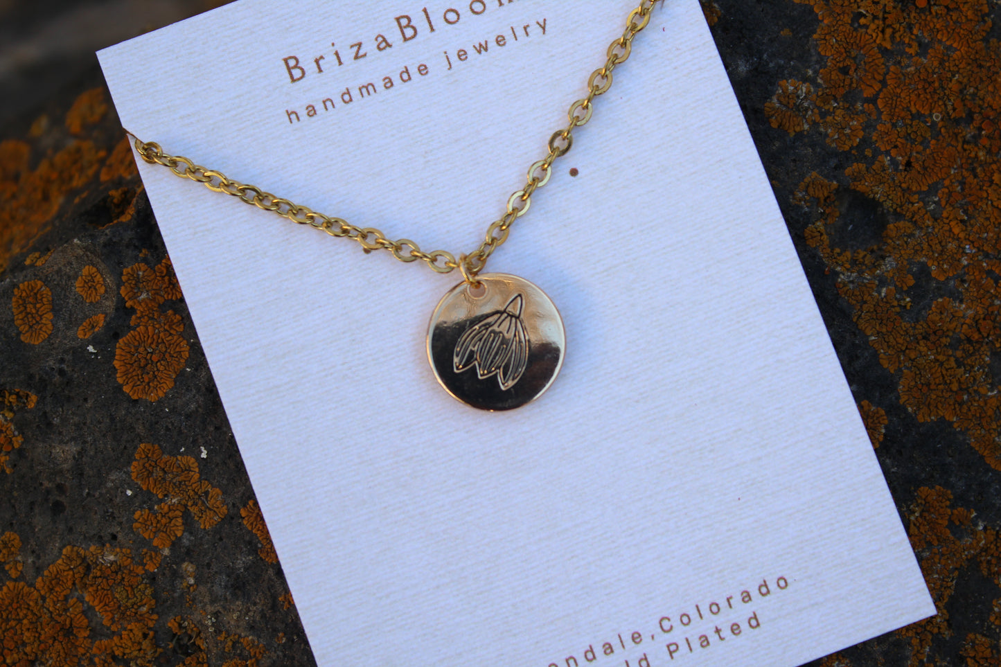 January Birth Flower Snowdrop 18K Gold Plated Necklace