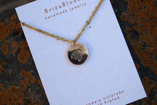 January Birth Flower Snowdrop 18K Gold Plated Necklace