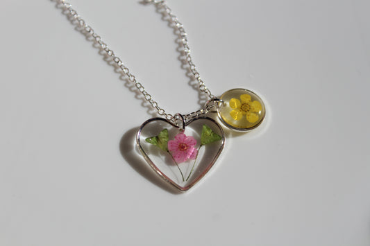 Heart Duo Necklace-Sliver