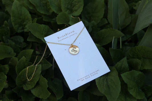May Birth Flower: Lily of the Valley 18K Gold Plated Necklace
