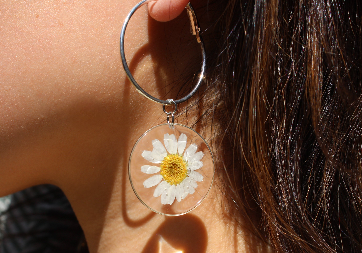 Daisy Hoops Silver